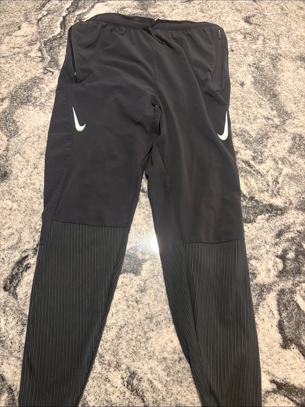 Nike Black Jogger Pants with White Swoosh Accents